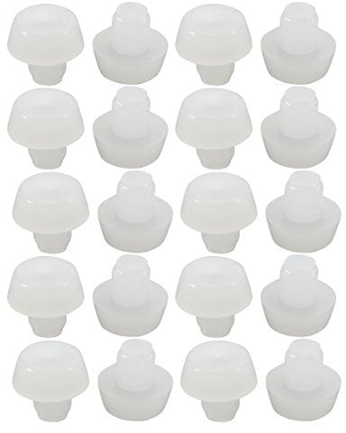 sourcingmap 20pcs 6mm White Rubber Round Plug Chair Table Furniture Leg Cap Covers Protector