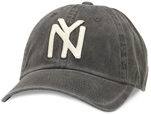 AMERICAN NEEDLE Historic League Team Archive Baseball Cap Adjustable Buckle Strap Dad Hat, New York Black Yankees (Schwarz), Einheitsgröße