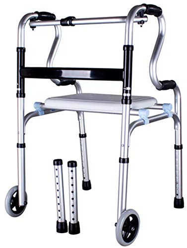 DONGCY Fahrbar Toilettenstuhl Nachtstuhl Duschstuhl Klappstuhl Sitz Senioren Gehhilfe Behinderte Medizinische Ausrüstung Wanderstange Rehabilitation