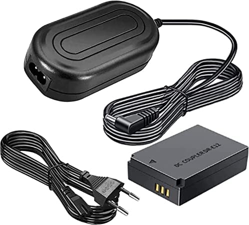 Gonine ACK-E12 AC Power Adapter DR-E12 DC Coupler Ladegerät Kit für Canon EOS M, EOS M2, EOS M10, EOS M50, EOS M100 Spiegellose Digitalkameras