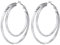 Suplight Doppel Creolen 60mm groß Ohrringe für Damen Mädchen Edelstahl Geometrische Kreolen Hoop Earrings Silber Ohr Piercing Modeschmuck Accessoire für Party Weihnachten