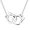 dsanbo Damen Kette Edelstahl Anhänger Handschellen Zirkonia Liebe Mädchen Schmuck Halskette