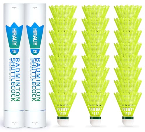 HIRALIY Nylon Federbälle Badminton, Stabile Flugbahn | Robuste Nylon-Federbälle mit stabiler Flugbahn und gleichmäßiger Geschwindigkeit für Training, Freizeit und Vereine.