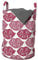 ABAKUHAUS XOXO Wäschesack, XOXO Day Text auf farbigen Lippen, Wäschekorb mit Griffen Kordelzugverschluss für Waschsalons, 33 cm breit x 49 cm hoch, Getrocknete Rosen Dark Pink