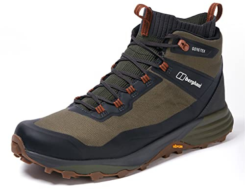 Berghaus Herren VC22 Multisport Gore-Tex Wanderstiefel, wasserdicht, mittelhoch | Strapazierfähig | Wasserdicht | Atmungsaktiv | Gore-Tex | Vibram Schuhe, Dunkelbraun/Dunkelgrün, 11.5