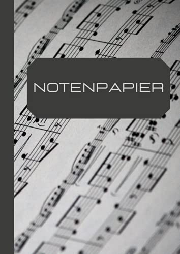 Notenpapier: Leeres Notenheft mit 200 Seiten und 8 Zeilen zum Noten selber reinschreiben