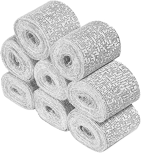 SUMEDTEC - Pack de 8 Vendas de yeso para manualidades - Venda de 10 cm 3 metros de escayola para hacer moldes de cara cuerpo torso barriga embarazada - Blanco