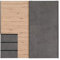 AVANTI TRENDSTORE - Fjolla - Armadio in legno laminato con ante scorrevoli. Disponibile due colorazioni. Dimensioni LAP 200,1x200,5x61,2 cm (quercia Artisan/grigio scuro)