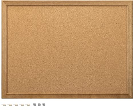 Navaris magnetische Kork Pinnwand 60 x 45 cm - Memoboard Magnetwand Korkwand Korkbrett mit Holzrahmen - inkl. Montagematerial Reißzwecken Magnet Set