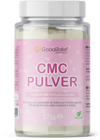 GoodBake CMC Pulver 175g – Premium-Qualität - Tylo Pulver, Blütenpuder – z.B. für Fondant, Blütenpaste und Lebensmittelkleber - zum Modellieren, Modellierfondant – vegan - CarboxyMethylCellulose