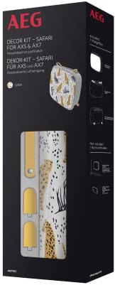 AEG AKITW3 Kit de decoración Safari (apto para purificadores de aire AX51 y AX71, frente textil reciclado premium, mango de piel sintética vegana, pies, diseño vivo, decoración, amarillo)