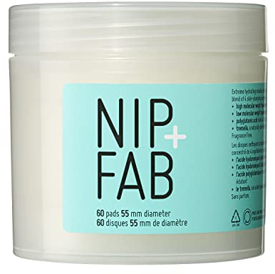 Nip + Fab Hyaluronic Acid Fix Extreme 4 Micellar Cleansing Pads for Face, Lightweight and Nourishing Cleanse Solution for Makeup Removal, Skin Plumping, Hydration