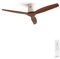 CREATE / WINDCALM/Ventilador de techo ABS blanco aspas efecto madera oscura y mando / 40W, Silencioso, Ø132 cm, 6 velocidades, temporizador, función verano-invierno