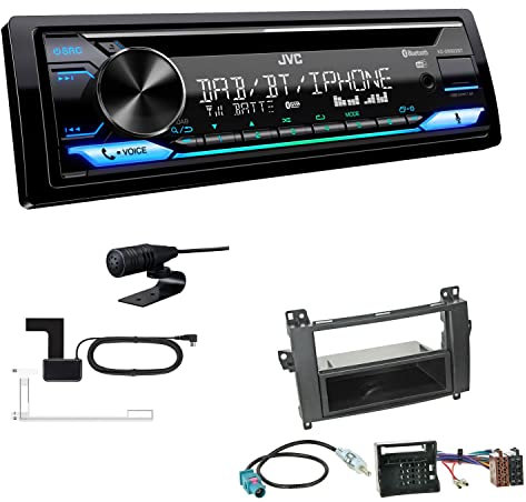 JVC KD-DB922BT 1-DIN Autoradio CD-Receiver Bluetooth DAB+ Digital Radio Einbauset passend für Mercedes-Benz B-Klasse 2005-2011 schwarz Audio 20
