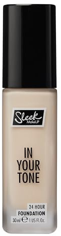 Sleek MakeUP In Your Tone 24 Hour Foundation, Medium Buildable Coverage in 30 Shades, Semi-Matte Flawless Finish, 1N, 30ml