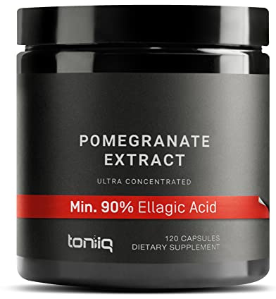 Toniiq Pomegranate Extract - Ultra High Potency 35:1 Extract with 90% Ellagic Acid - Highly Concentrated - Third-Party Lab Tested - 120 Capsules