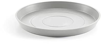 Ecopots Untersetzer für Blumentopf Amsterdam Weiß Grau - Durchmesser Ø Außen 50 cm/Innen 46 cm rund groß - Unterteller für Pflanzentopf Recycling Kunststoff - Topfuntersetzer Indoor Outdoor