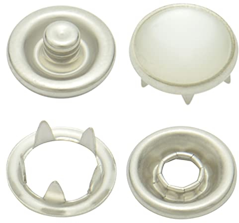10,5 mm perlmutt Messing Jersey Druckknöpfe zum nieten (25 Stück) - Rostfreie Snaps für Bekleidung, Taschen, Leder & DIY Handwerk, Nähzubehör