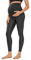 CRZ YOGA Damen Butterluxe Umstandsleggings - 64cm Skinny Umstandshose High Waist Schwangerschaft Yoga Leggins Schwarzer Klassiker 44
