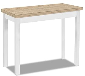 ASTIMESA Mesa de Cocina Tipo Libro sin cajón y Tapa de Madera Laminada, Roble Claro, 80 x 40 cm a 80 x 80 cm