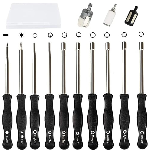 HUSWELL 10 Stück Laubbläser, Vergaser-Einstellwerkzeug, Kettensägen-Schraubendreher, Werkzeug, Trimmer, Unkrautjäter, Vergaser, Einstellwerkzeug für Husqvarna Ryobi Echo Homelite Toro Troy Bilt Poulan