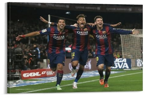 Fußball-Poster Messi Neymar MSN (2) Wandkunst Poster Scroll Leinwand Gemälde Bild Wohnzimmer Dekor Zuhause 40 x 60 cm