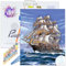 ITA Art Peinture par numéros Kit Complet avec châssis, peintures acryliques, pinceaux, Accessoires, boîte Cadeau - Kit de Peinture DIY avec Toile, 30x40 cm, La frégate Blanche