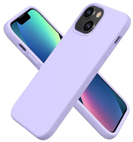 aaaioe Silicone Case Designed for iPhone 13 Mini Case, Ultra Slim Shockproof Protective Liquid Silicone Phone Case with Soft Anti-Scratch Microfiber Lining, 5.4 inch,lilac