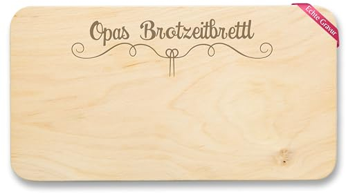 Frühstücksbrettchen Holz Natur - Frühstücksbrett - Brotzeitbrett Opa I Jausenbrett Geschenk Opa Weihnachten - 22x12 - Holz - geschenke für opas grandad gifts grossvater grandpa brettchen