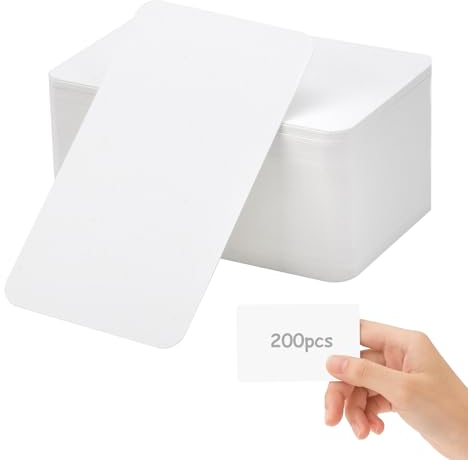 APOMOONS 200 Stück Blanko Papier Karten, Karteikarten Blanko Spielkarten, Visitenkarten Papier, 9 x 5,5 cm Weißes Kraftpapier Karten zum Selbstgestalten für DIY Schule Büro Vokabel Lernen