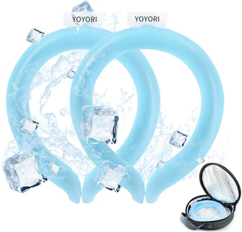2 Pack Neck Cooling Tube with Insulated Cooling Bag, Reusable PCM Ice Ring