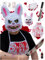 Festicy Horror Hase Kostüm für Herren, Damen und Teenager I Einheitsgröße I inkl. Halloween Maske, Kunstblut Halloween, Machete u.v.m. I Halloween Kostüm Herren 2025 I Halloween Kostüm Damen