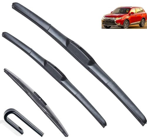 Wischerblätter-Set für vorne und hinten, kompatibel mit Mitsubishi Outlander 2012 2013 2014 2015 2016 2017 2018, Scheibenwischer 26+18+12