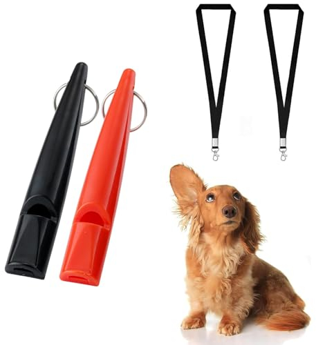 dinghaole 2 PackHundepfeife Gegen Bellen, Hundepfeife Rütter Rückruf, Verstellbare Hundepfeife Gegen Bellen Mit UmhäNgeband, Mit Lanyard, für Rückruftraining und Bellenkontrolle Hundeerziehung