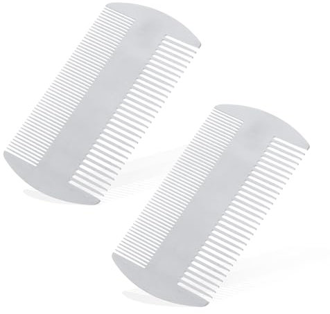 2 Stück Bartkamm Männer Bart Kamm EDC-Kamm Antistatisch Haarkamm Bartkamm Edelstahl Doppelseitig Friseurkämme Hair Comb Perfekt für Brieftasche und Tasche