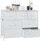 Sweetcrispy Kommode für Schlafzimmer, breite Schublade Kommode, 7 Stoffschubladen mit Griffen, Schrank, TV Stand für Schlafzimmer, Schrank, Wohnzimmer, Kinderzimmer
