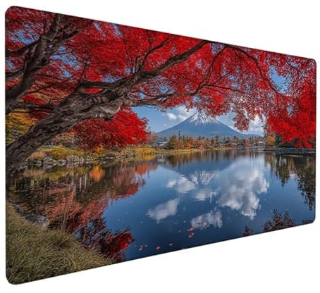 Gaming Tapis de Souris XXL 800 x 400 x 3 mm Grand Tapis de Souris Bleu Mouse Pad Lac Tapis Souris Résistant à l'eau Surface Lisse et Base en Caoutchouc Anti-dérapant, Decoration Chambre Gifts Z-475