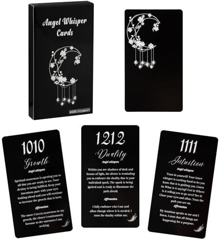 Knana Tarjetas de oráculo de números de ángel, tarjetas de oráculo de amor de ángel para principiantes, tarjeta de oráculo de mensajes de ángel