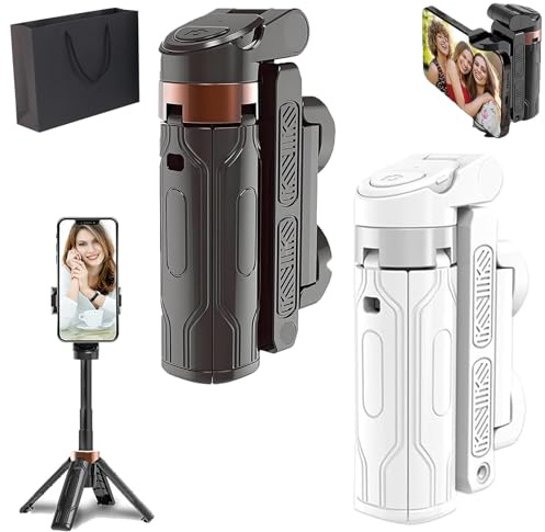 Pocketflex Mini Tripod, Razunoth Tripod, Mini Jj02 2025 Upgraded Pocketflex Tripod with Removable Remote Control, Adjustable Selfie Stick Tripod, 360° Rotation, One Touch Push Button Switch(2 Pack)