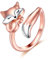 ONEFINITY Fuchs Ring 925 Sterling Silber Adjuastable Ringe Fuchs Schmuck Geschenk für Damen