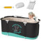 Hot Spa Badewanne, Tragbare Badewanne, Faltbares Einweichen Pool, Mit Geräumiger Einweichfläche, Tragbares und Faltbares Design, 11 x 60 x 50 cm, Schwarz, für Duschkabine