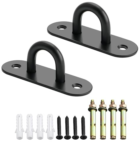 SAYAYO Pad Eye Plate Suspension Ceiling Hook, Stainless Steel Matte Black