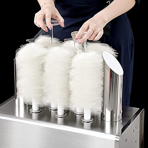 KEhtu Wine Glass Polishing Machine, 8 Polishing Cloth Cleaning Machines, with Drying System, 660 Sheets/hour, Can Wipe Two Glasses At The Same Time, Automatically Adapt To The Shape Of The Cup