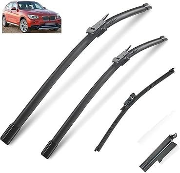 HOCAH Scheibenwischer Kompatibel für BMW X1 E84 2009-2015 24in+19in+12in, Wischblatt Satz Front Und Heck Wischerblätter Ersatz Wischerarm Auto Zubehör