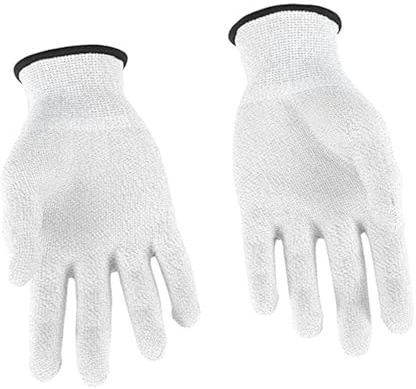 Leitfähige Massagehandschuhe, 1 Paar, Silberfaser, 3,5mm Anschluss | Weiße PE Ausführung mit Edelstahl Druckknöpfen, für Heimtherapie und Rücken, Tägliche Anwendung