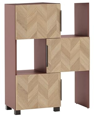 Schildmeyer Schieberegal Piazza 160383, Mauve/Fischgräten Dekor, 47-78 x 34,7 x 101,6 cm