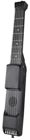 Zhjvihx Guitarra Inteligente de 7 Trastes, Guitarra Eléctrica Acústica de Viaje Portátil con Sintonizador Digital Metrónomo Pantalla LCD AI, para Principiantes Práctica Profesional