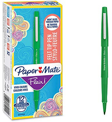 PAPER MATE Flair Filzstifte | mittlere Spitze (0,7 mm) | Magentarot | 12 Stück