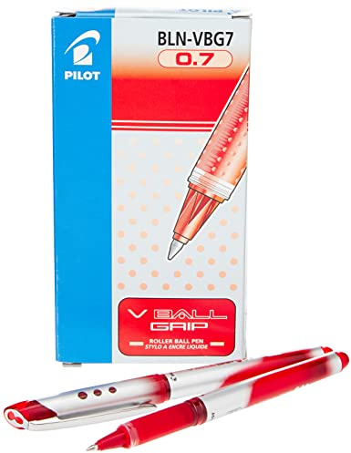 Pilot Vball 7 Grip Liquid Ink Rollerball 0.7 mm tip (Box of 12) - Red