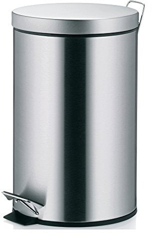 kela 10925 Treteimer mit Verschlussdämpfung, Pedalbedienung, 12 L, Edelstahl, Nila, Edelstahl glänzend, one Size